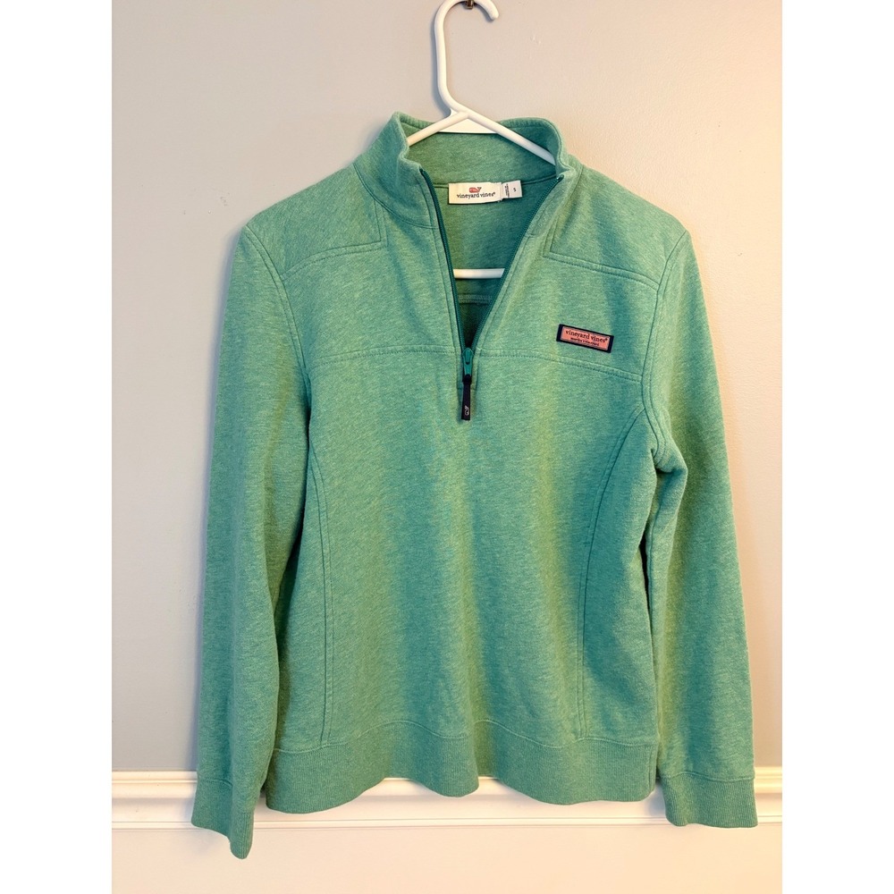 Vineyard Vines Womens Small 1/4 Zip Pullover Sweatshirt Mint Green Sweater